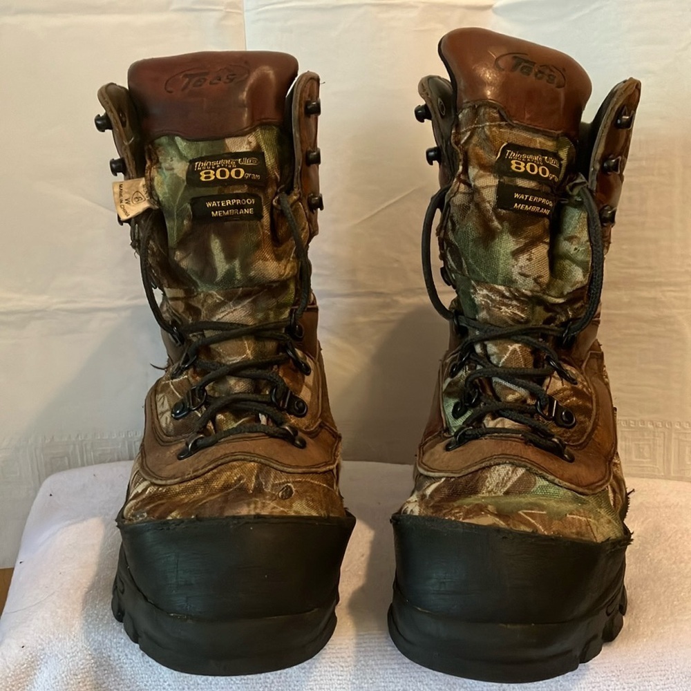 Tecs 800gram Men’s Sz 8 Thinsulate 10” Camouflage Lace up Hunting Boots GUC